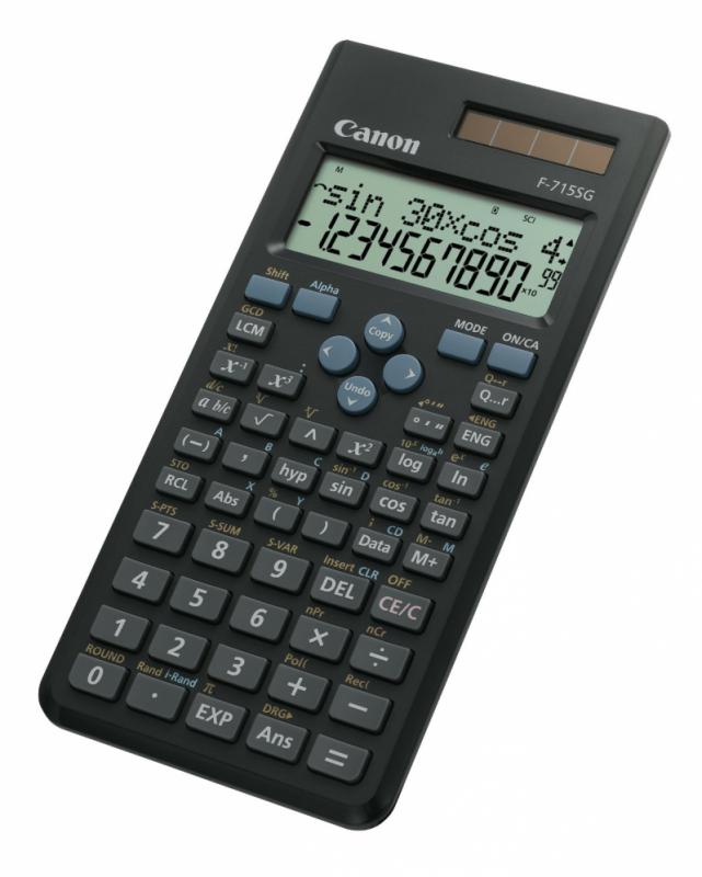 overlay_29851647dc458385d01833888d05ff0d.jpg Canon == Calculator Birou Canon F715Sgbk, 16 Digiti, Display Lcd 2 Linii, Alimentare Solara Si Baterie, 250 Functii - imagine 1