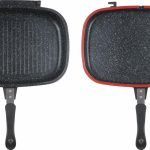 TIGAIE DUBLA DREPTUNGHIULARA TIP GRILL, ALUMINIU, 36x24x7.5 CM,DARK LINE CLASSIC,COOKING