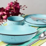 SET 6 FARFURII ADANCI, CERAMICA 20 CM, ELECTRA , ART