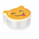 SET 4 CASEROLE  CU CAPAC , PLASTIC, SMILEY, ART