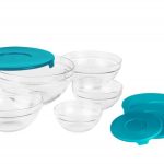 SET 5 BOLURI DE STICLA CU CAPAC , ALBASTRU,VANORA HOME