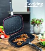 TIGAIE DUBLA DREPTUNGHIULARA, ALUMINIU,32x24x7.5cm, DARK LINE CLASSIC, COOKING  BY - imagine 7