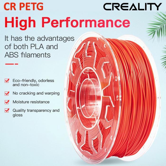 overlay_f75c9efea66a2cdc14dd16bb69efaf51.jpg CREALITY CR PETG 3D Printer Filament, red, Printing temperature: 230-250°C, - imagine 1