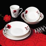 CANA PORTELAN 310 ML, RED FLOWERS,VANORA HOME