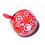 Sonerie Ding-Dong Pegas 60mm, model 8, Otel, Rosu cu Alb+Galben