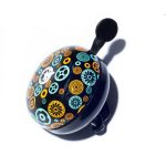 Sonerie Ding-Dong Pegas 80mm, model 2, Otel, Negru cu Bleu+Portocaliu