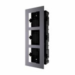 Panou frontal pentru 3 module videointerfon modular Hikvision DS-KD-ACF3; permite